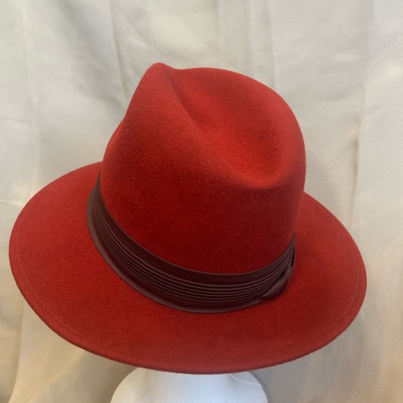 Vintage Wool Liz Claiborne Rust Red Hat - Picture 4 of 6